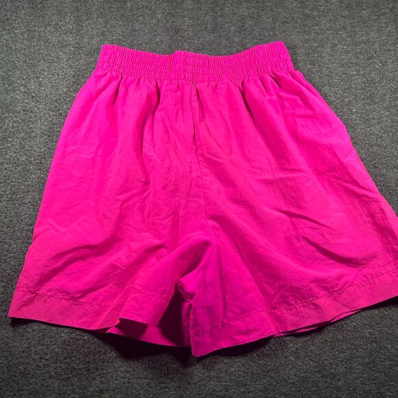 Vintage Original 1980s 1990s PACIFIC CONNECTIONS Basic Nylon Neon Pink Shorts M - Picture 5 of 6
